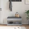 vidaXL Hall Bench with Cushion with Shelf Grey Sonoma 83 x 38 x 45 cm