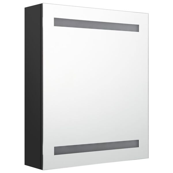 vidaXL LED Bathroom Mirror Cabinet Black 50x14x60 cm