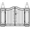 vidaXL Garden Gate Black 121x8x100 cm Wrought Iron