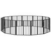 vidaXL Dog Gate 12 pcs Black 60 x 60 cm Galvanised Steel