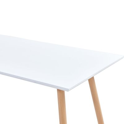vidaXL Dining Table White and Oak 120x60x74 cm MDF
