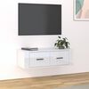 vidaXL Hanging TV Cabinet High Gloss White 80x36x25 cm Engineered Wood