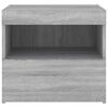 vidaXL Bedside Cabinet with LED Lights Grey Sonoma 50x40x45 cm