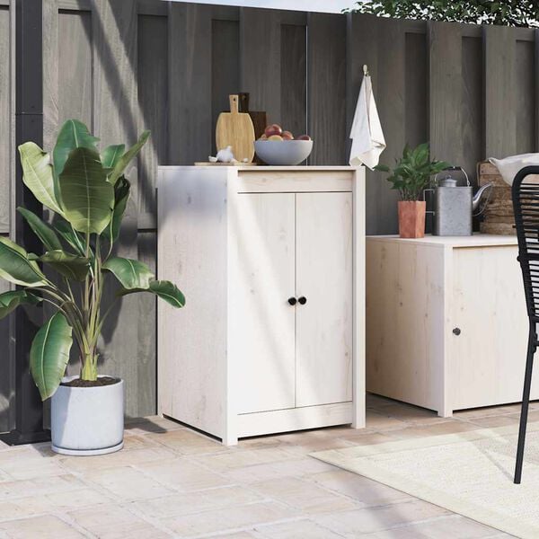 vidaXL Outdoor Kitchen Doors MEPPEL White 50x9x82 cm Solid Wood Pine