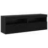 vidaXL TV Cabinet Set Wall-mounted 6 pcs Black oak Engineered wood