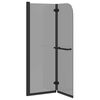 vidaXL Folding Shower Enclosure 2 Panels ESG 120x140 cm Black