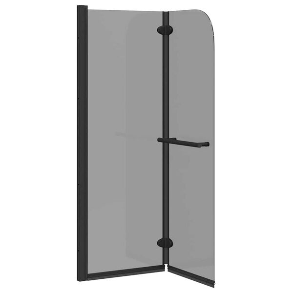 vidaXL Folding Shower Enclosure 2 Panels ESG 120x140 cm Black