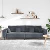 vidaXL Sofa with Cushion Dark Grey 250 x 77 x 76 cm Velvet