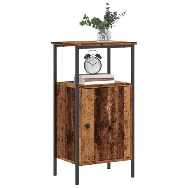 vidaXL Bedside Cabinet Old Wood 41x31x80 cm Engineered Wood