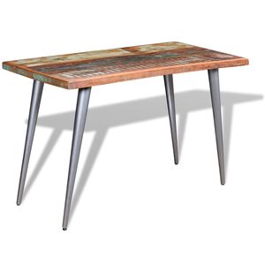 vidaXL Dining Table | Multicolour | Solid reclaimed wood, steel | Medium