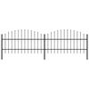 vidaXL Garden Fence with Spear Top Steel 337x100 cm Black