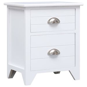 vidaXL Nightstand White 38x28x45 cm Paulownia Wood