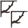 vidaXL Wall Shelf Brackets 2 pcs Antique Brown 10 x 10 x 3 cm Steel