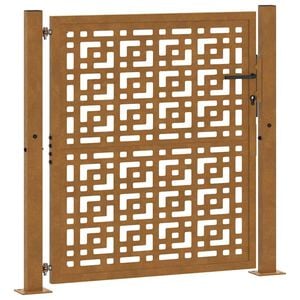 vidaXL Garden Gate 100x100 cm Weathering Steel Cross Design
