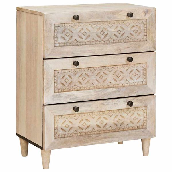 vidaXL Sideboard 3 pcs White 60 x 33 x 75 cm Solid mango wood