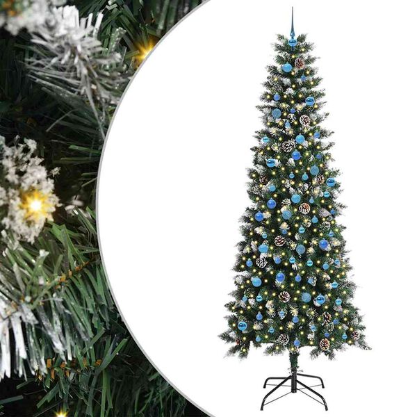 vidaXL Artificial Christmas Tree with 300 LEDs with Stand Green 240 cm