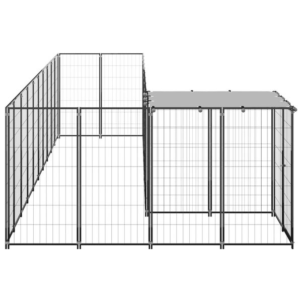 vidaXL Dog Kennel Black 7.26 m² Steel