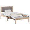 vidaXL Bed Frame with Upholstered Headboard Taupe 90 x 190 cm