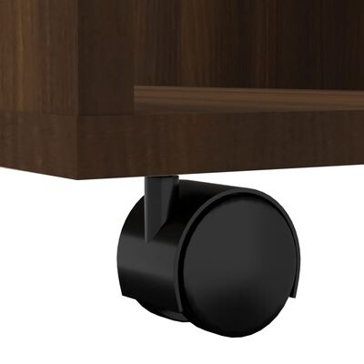 vidaXL Rolling Cabinet Brown Oak 60x35x75 cm Engineered Wood