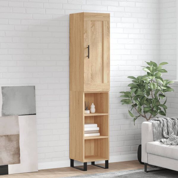 vidaXL Highboard Sonoma Oak 34.5x34x180 cm Engineered Wood