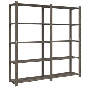 vidaXL 5-Tier Storage Rack Grey 170x38x170 cm Solid Wood Pine