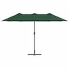 vidaXL Garden Parasol Green 370 x 197 x 239 cm Polyester and Aluminium
