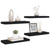 vidaXL Floating Wall Shelves 4 pcs Black 60x23.5x3.8 cm MDF