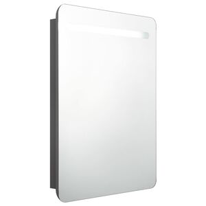vidaXL LED Bathroom Mirror Cabinet Grey 60x11x80 cm
