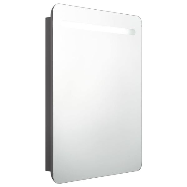 vidaXL LED Bathroom Mirror Cabinet Grey 60x11x80 cm