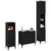 vidaXL Bathroom Furniture Set Wall-mounted with Door 3 pcs Black Oak
