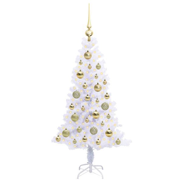 vidaXL Artificial Christmas Tree with Stand White 120 cm PVC and Steel