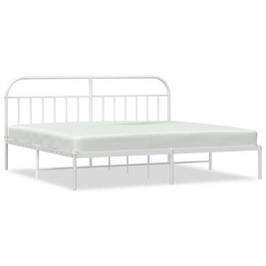 vidaXL Bed Frame | White | Powder-coated steel | 193x203 cm | Bed Frame