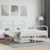 vidaXL Metal Bed Frame without Mattress with Footboard White 140x190cm