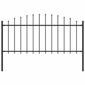 vidaXL Garden Fence Woerden with Spear Top Steel 170x75 cm Black
