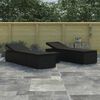 vidaXL Garden Sunloungers Reclining 3 pcs Black Poly rattan