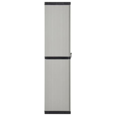 vidaXL Garden Storage Cabinet with 3 Shelves Grey&Black 68x40x168 cm
