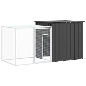 vidaXL Rabbit Cage Anthracite 200x91x100 cm Galvanised Steel