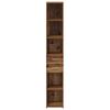 vidaXL Bookcase with Drawer Old Wood 30 x 42.4 x 185.2 cm
