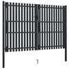 vidaXL Double Door Fence Gate Steel 300x200 cm Anthracite