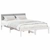 vidaXL Bed frame White and light grey 135 x 190 cm Solid pine wood