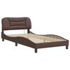 vidaXL Bed Frame with LED without Mattress "Hvar" Brown 100x200 cm