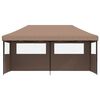 vidaXL Foldable Party Tent Pop-Up with 3 Sidewalls Brown