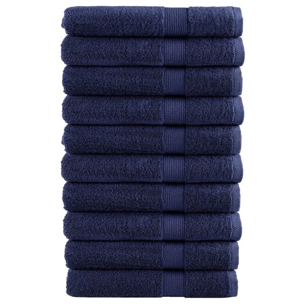 vidaXL Premium Sauna Towels "SOLUND" 10 pcs Navy Blue 80x200 cm 600 gsm