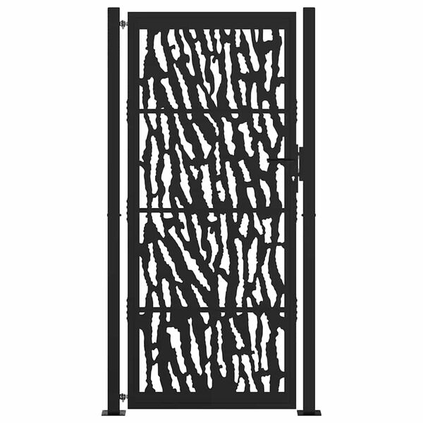 vidaXL Garden Gate Black 100x200 cm Steel Trace Design