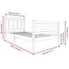 vidaXL Bed Frame without Mattress White Solid Wood 100x200 cm (810421+814080)