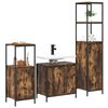 vidaXL Bathroom Furniture Set with Shelf 3 pcs Smoked Oak and Black