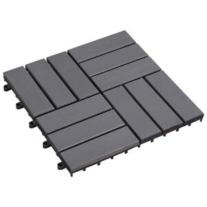 vidaXL Decking Tile 30 pcs Grey 30 x 30 cm Acacia Hardwood
