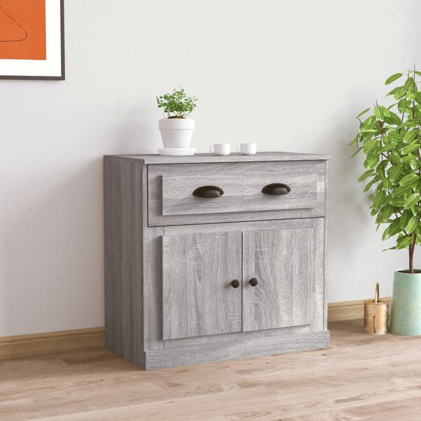 vidaXL Sideboard Grey Sonoma 70x35.5x67.5 cm Engineered Wood