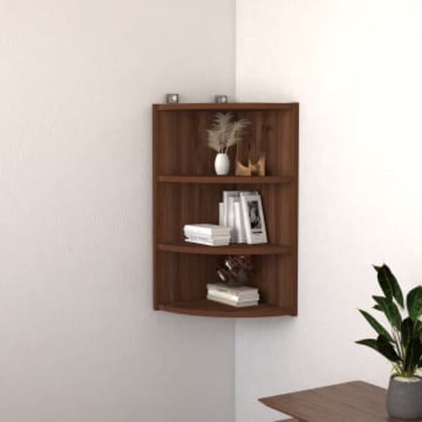 vidaXL Wall Corner Shelf Brown Oak 30x31.5x60 cm Engineered Wood