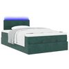 vidaXL Ottoman Bed with Mattress & LEDs Dark Green 120x200cm Velvet